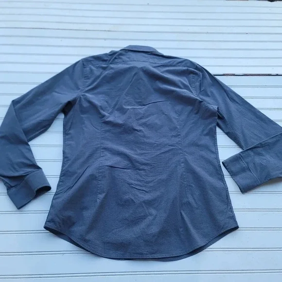 Express 1MX Charcoal Gray Men Long Sleeve Button Shirt Slim Fit M 15-15.5 - Picture 7 of 9